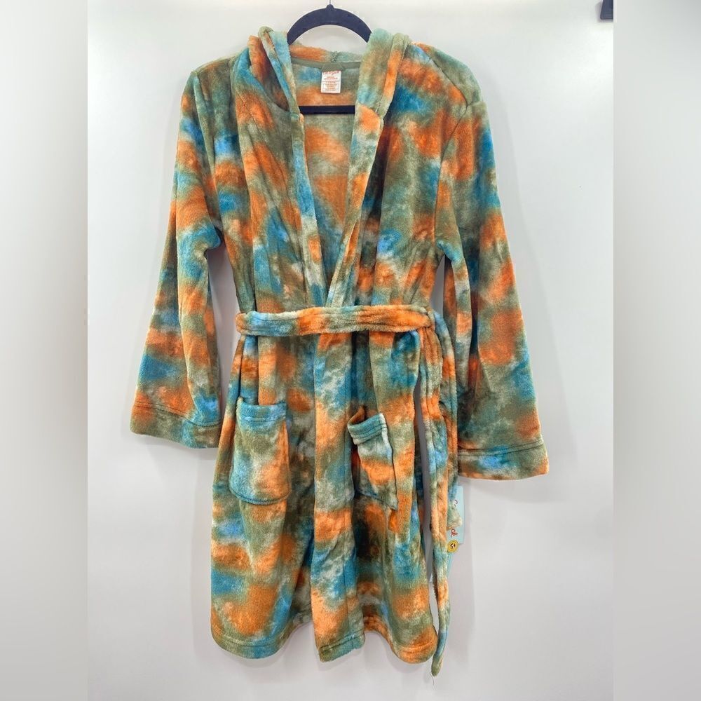 3For$20 Cat & Jack Boy's Size Large 12/14 Blue/Orange Bathrob
